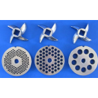 6 pc SET Meat Grinder Disc 3 Plates & 3 Knife for LEM MTN Universal Hobart etc